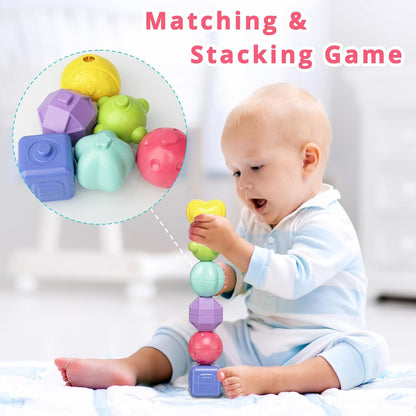Aprilwolf Montessori Sensory Cube for Toddlers 18 Months + | Educational Activity Center with Elastic Sides | Baby Learning Toys, Wonderful Gift for Birthday Boys & Girls