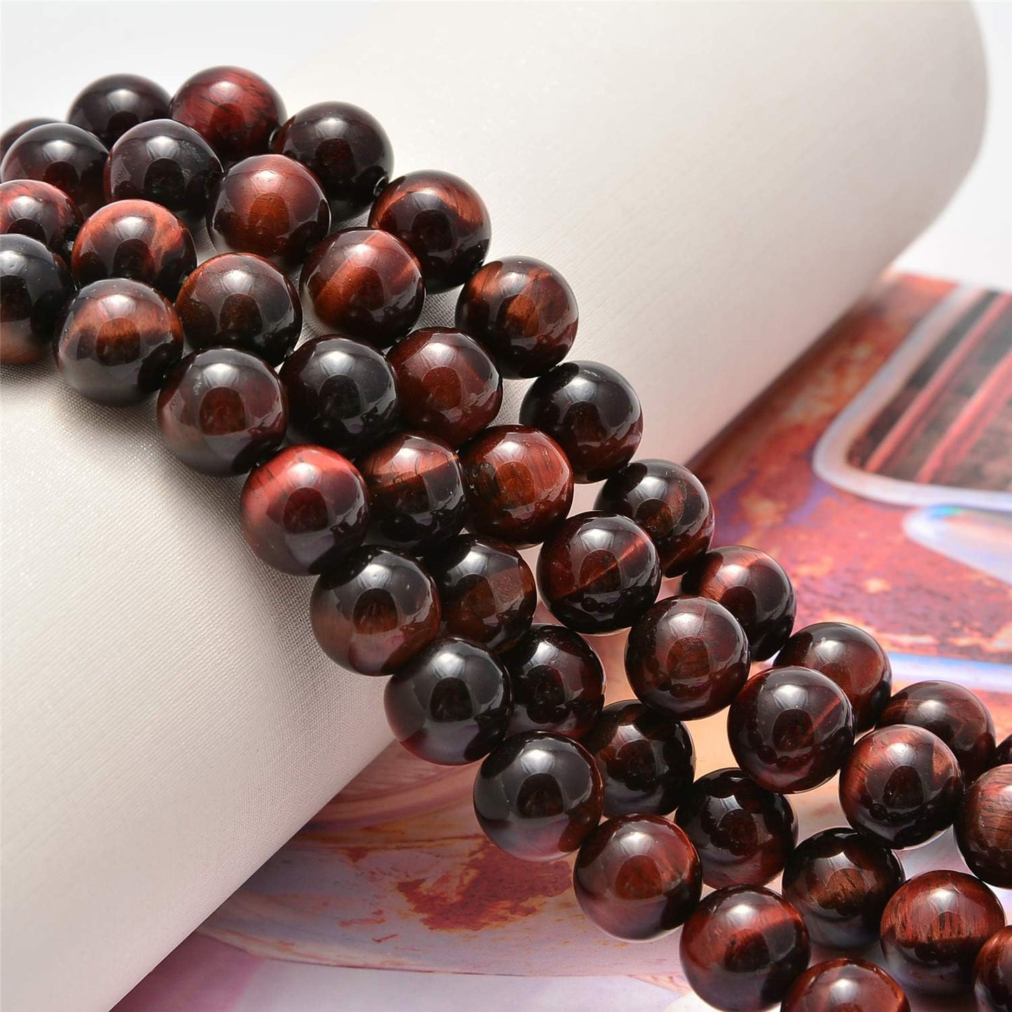 NCB 100pcs Original Natural Stone Beads Gemstone Round Loose Beads 6mm 8mm 10mm (Blue Aventurine, 6mm 100Beads) - Colors B
