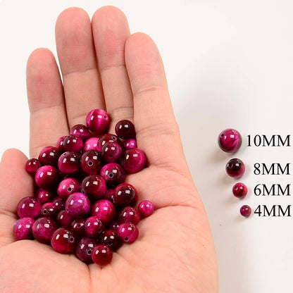 NCB 100pcs Original Natural Stone Beads Gemstone Round Loose Beads 6mm 8mm 10mm (Blue Aventurine, 6mm 100Beads) - Colors B
