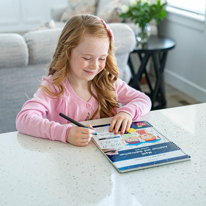 Magic Grooved Writing Practice for Kids, Trace Books for Kids Ages 3-5, 6-8, Handwriting Practice for kids 5-7, Teacher-Designed Reusable Magic Practice Copybook for Kids ages 3-8 (8.7×6.9in)