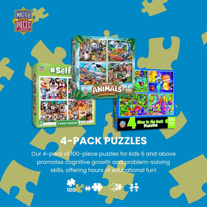 MasterPieces Puzzle Set - 4-Pack 24 Piece Jigsaw Puzzle for Kids - Sesame Street 4-Pack - 8"x10"