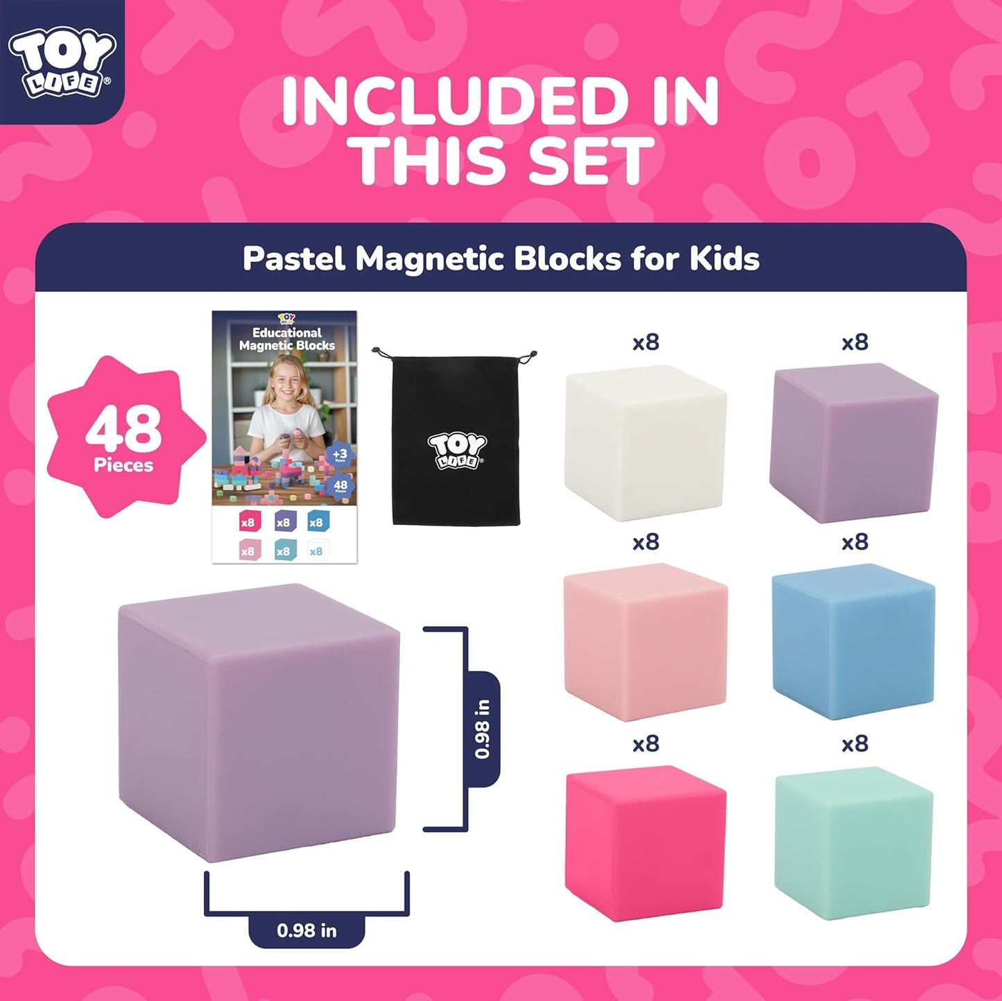 64PCS Magnetic Blocks, Magnetic Building Blocks for Kids Ages 3 4 5 6 Year Old, Magnet Cubes, Autism Montessori Toys, Preschool STEM Educational Sensory Magnet Toys Gifts for Kids 3-5 4-8