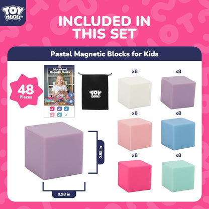 64PCS Magnetic Blocks, Magnetic Building Blocks for Kids Ages 3 4 5 6 Year Old, Magnet Cubes, Autism Montessori Toys, Preschool STEM Educational Sensory Magnet Toys Gifts for Kids 3-5 4-8