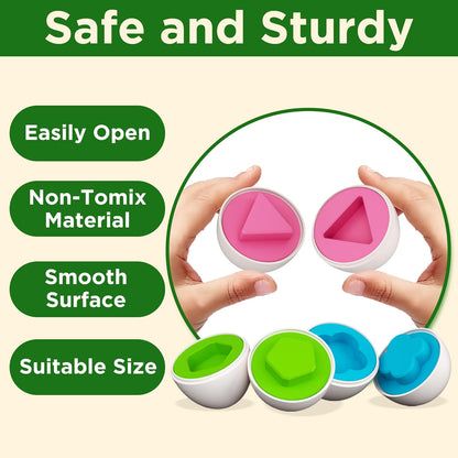 iPlay, iLearn Toddler Dinosaur Matching Egg Toy, Shape Sorter Match Game, Fine Motor Sensory Development Montessori Learning Toy, Birthday Stocking Gift 18 24 Month Infant 2 3 4 Year Old Kids Boy Girl