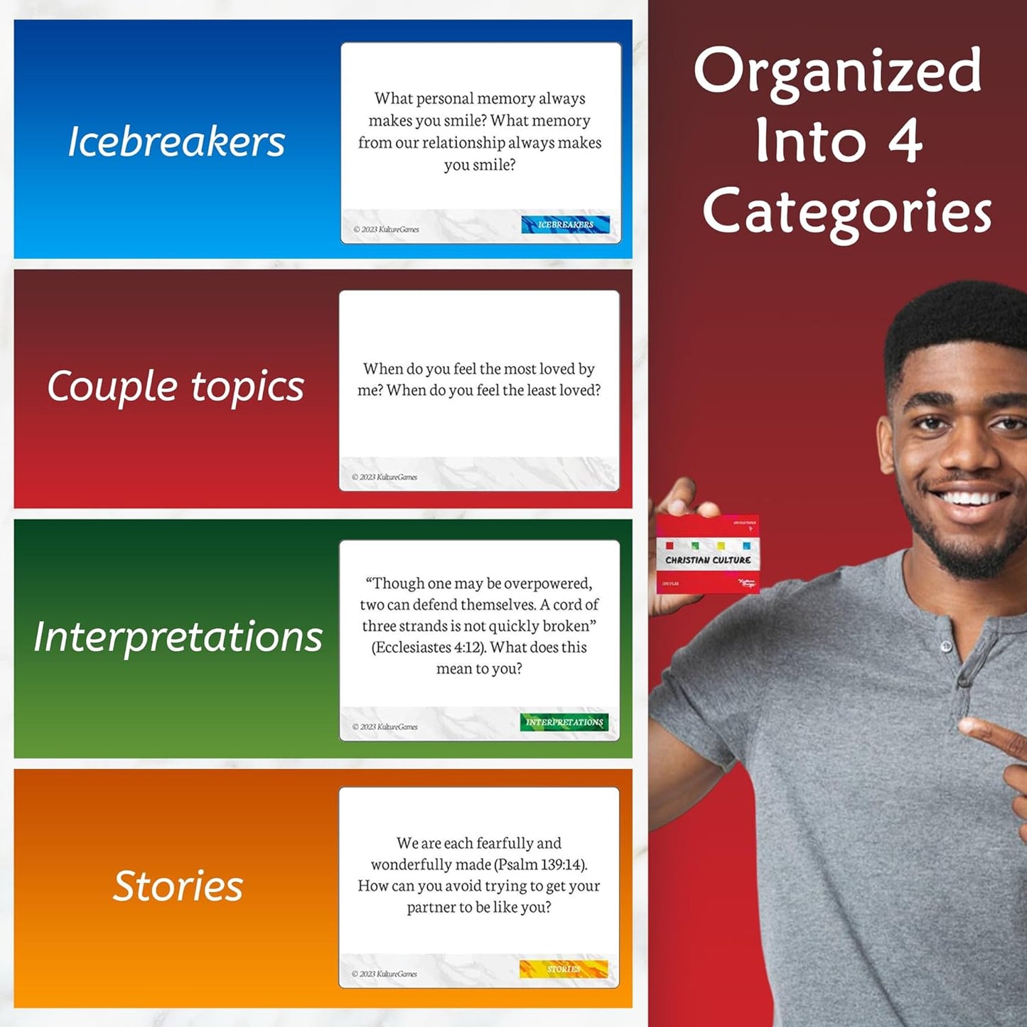 Kulture Games - Bible Conversation Cards for Kids - Christian Family Games - Faith Based Educational Card Games - Sunday School Christian - Gifts Learning - Ages 6+