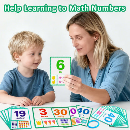 Learning Flashcards Number, 28 Different Number Educational Cards, Social Learning Card for Kids
