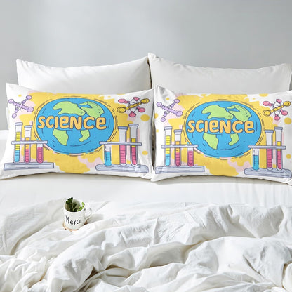 Chemistry Bed Sheets for Kids Teens Girls Boys,Chemical Experiment Fitted Sheet Twin,Science Themed Sheets for Math Lovers,Chemistry Lab Bedding Set,White and Black