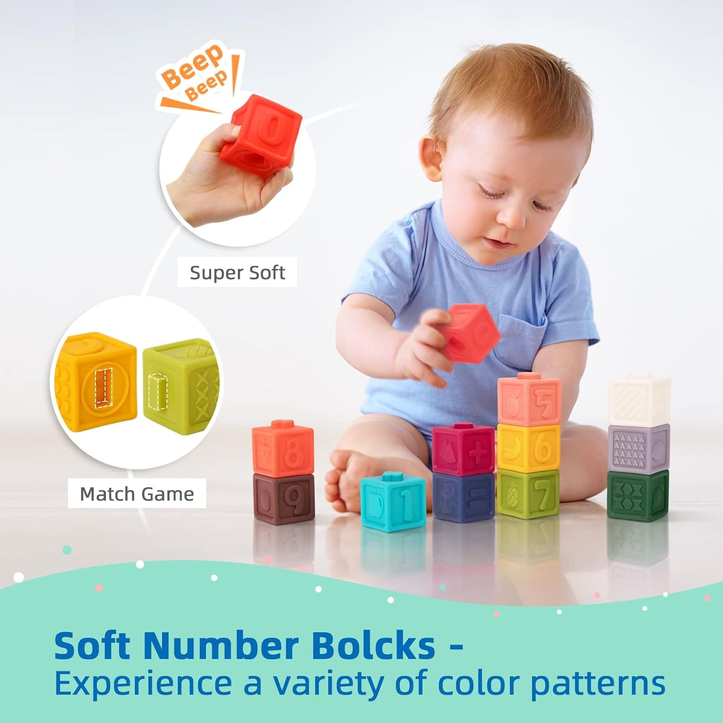 TOOKYLAND Montessori Toys for 1 Year Old, 8 in 1 Learning Educational Set Wooden Toys (Includes Stacking Cups, 3-in-1 Educational Box, Pound Bench, Shape Puzzle and More)