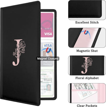 Letter Car Registration and Insurance Holder, with Magnetic Closure for License, Cards and Documents,Vehicle Glove Box Car Organizer, Interior Car Accessories for Women Men (I)