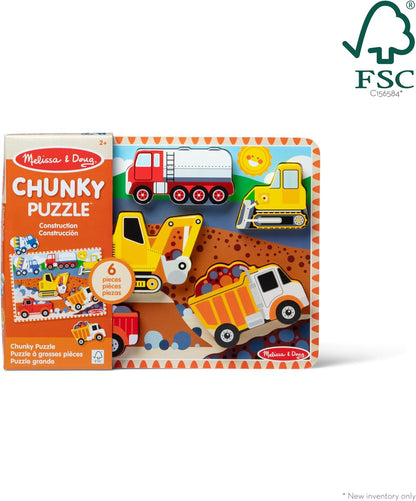 Melissa & Doug Safari Wooden Chunky Puzzle (8 pcs), Educational Screen Free Activity for Toddler, Preschoolers and Kids Ages 2+ - FSC Certified