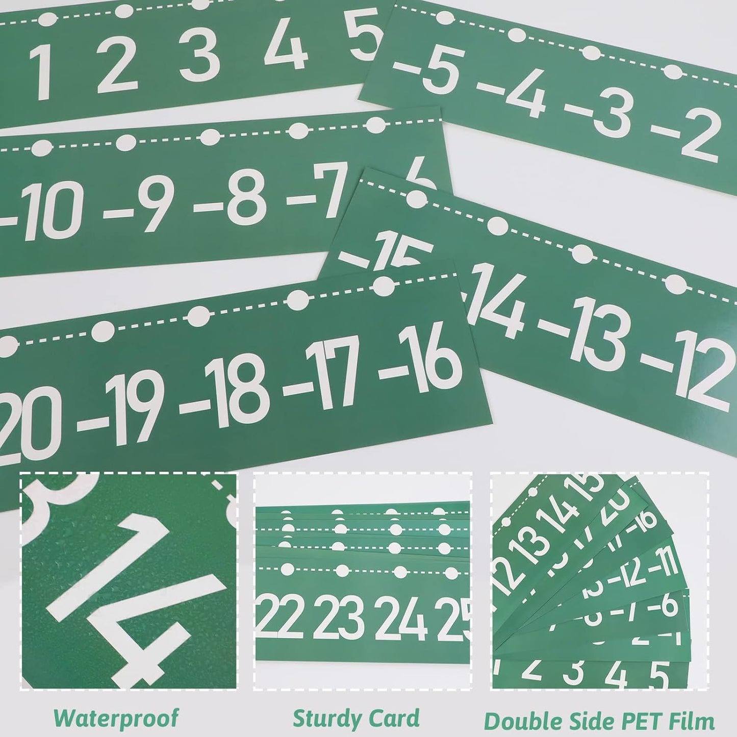 Number Line Bulletin Board -20 to 120 for Wall Classroom, Eucalyptus Leaf Green Bulletin Border Trim Decor, Eucalyptus Home-School Classroom Math Learning Supplies for Teachers Students