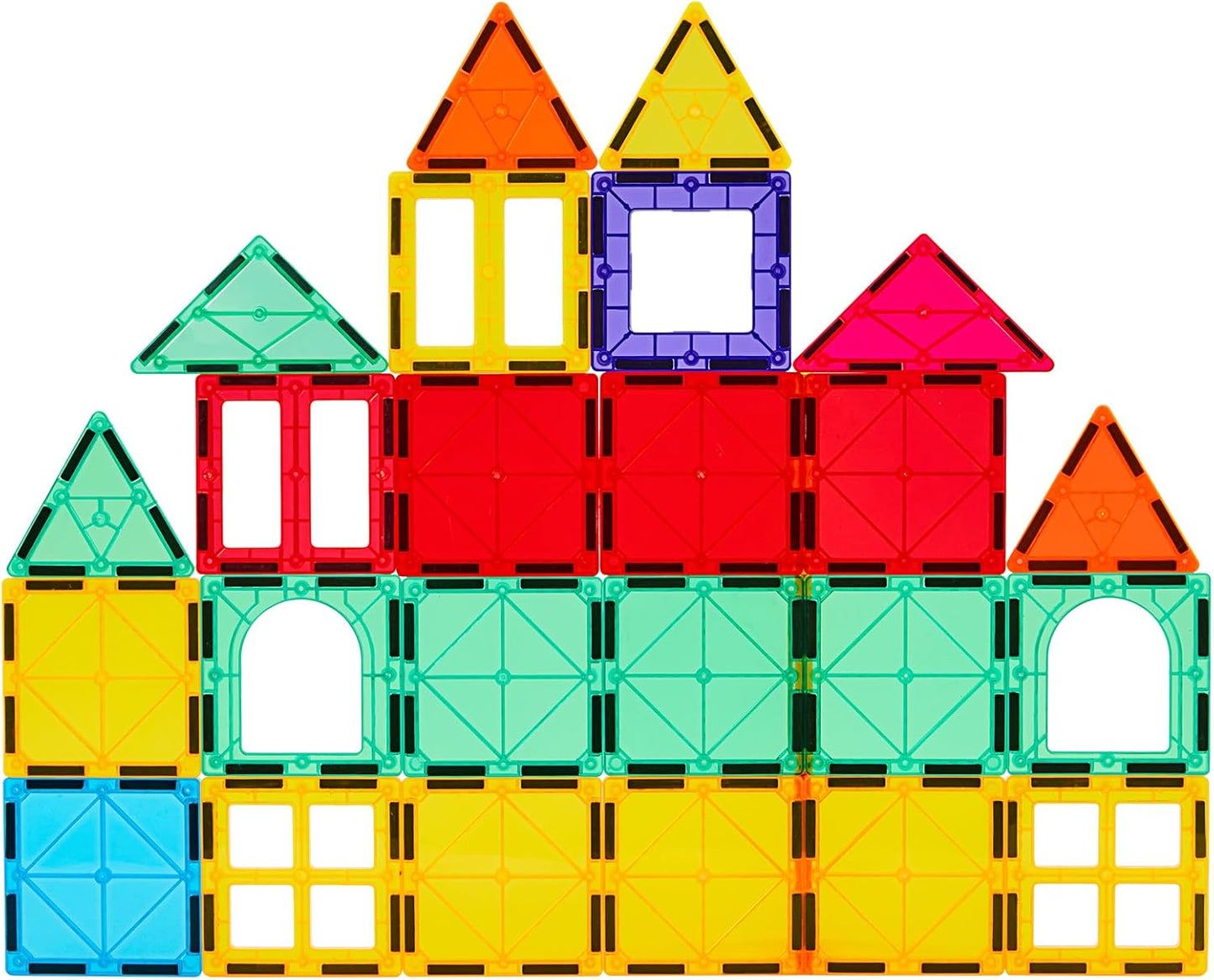 Gemmicc Magnetic Tiles, 126 PCS + Storage Case, STEM Building Blocks Magnet Toys for Kids,Educational Building Toy Stacking Blocks for Boys Girls,Huge Set with 2 Cars