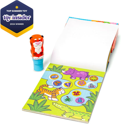 Melissa & Doug Sticker Wow!™ 24-Page Activity Pad and Sticker Stamper, 300 Stickers, Arts and Crafts Fidget Toy Collectible Character – Sea Turtle - for Kids Ages 3+ - FSC Certified