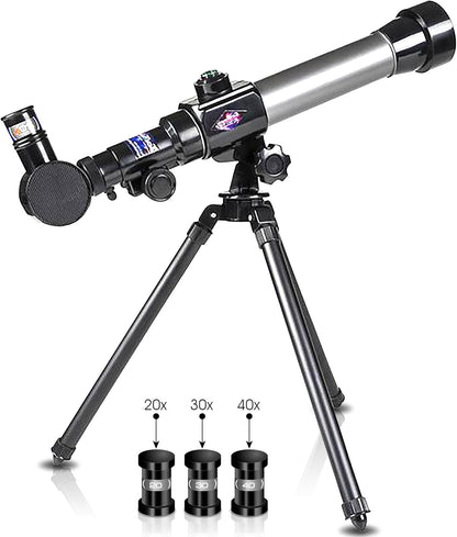ArtCreativity Kids Telescope for Beginners with Tripod & 3 Eyepieces, Easy Setup STEM Astronomy Toy, Fun Educational Science Gift for Boys & Girls Ages 3+