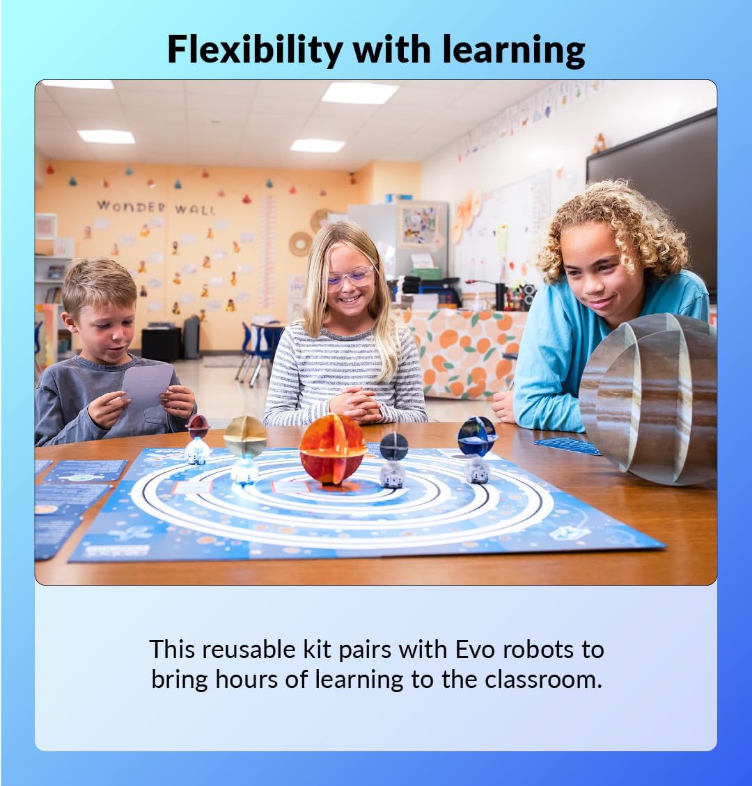 Ozobot OzoGoes to Sun, Earth & Moon STEAM Kit, Ages 8+, Learn Celestial Movements, Critical Thinking, NGSS Aligned, Group Learning, Assembly Guide, QR Digital Lessons, Robot Not Included