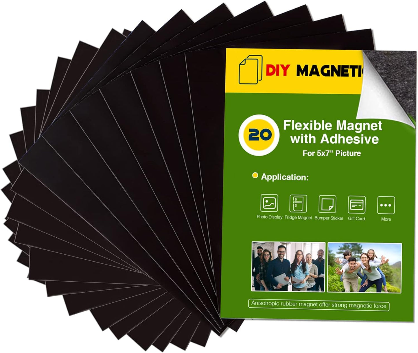 Adhesive Magnetic Sheets for Letter Size 8.5x11 (Pack of 8),Magnet Sheets with Self-Stick Adhesive for Home/Classroom/Office,Easy Cut DIY Paper Craft Magnet