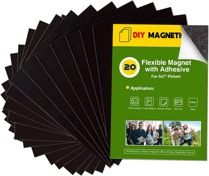 Adhesive Magnetic Sheets for Letter Size 8.5x11 (Pack of 8),Magnet Sheets with Self-Stick Adhesive for Home/Classroom/Office,Easy Cut DIY Paper Craft Magnet