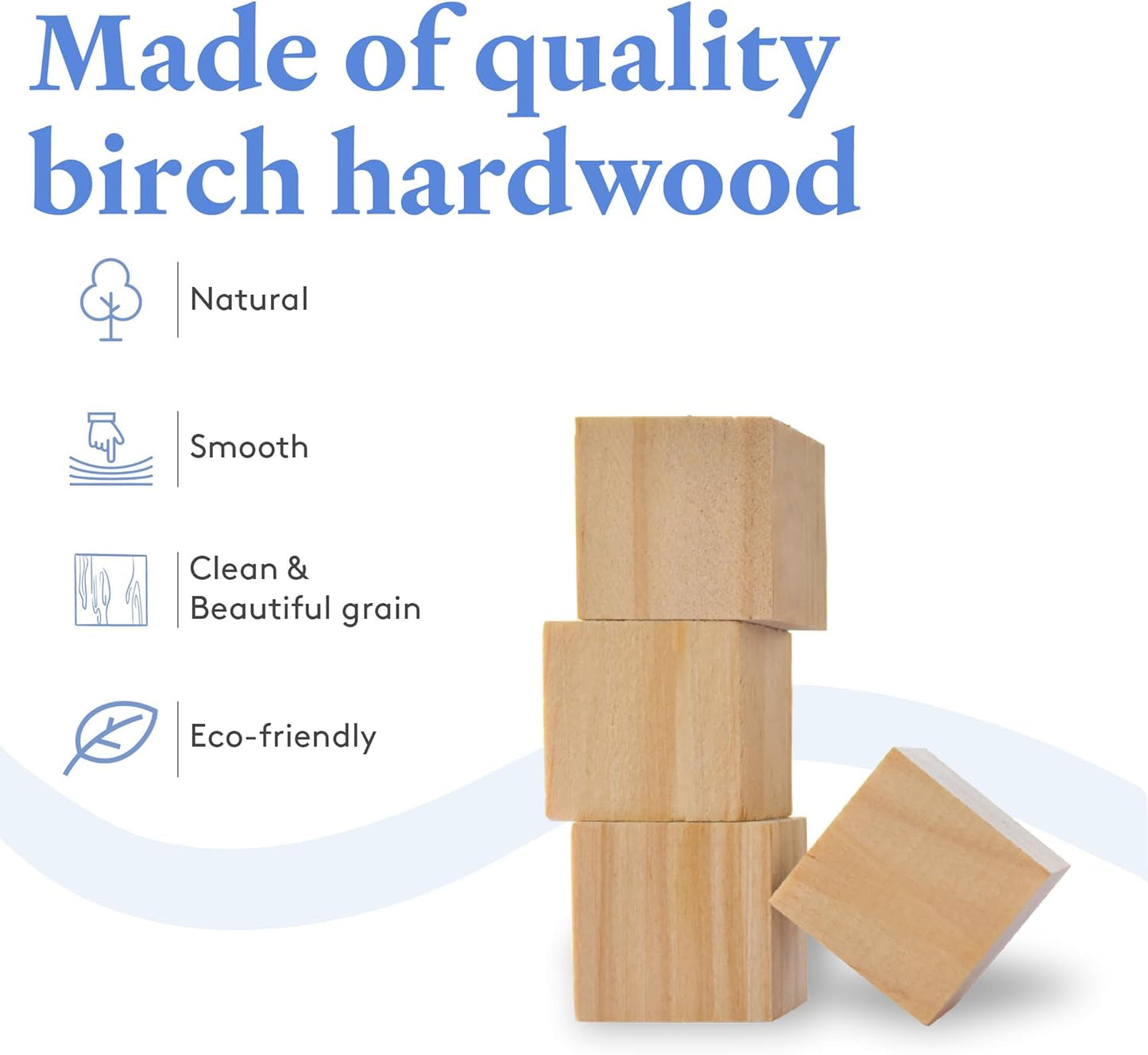 DIY Wooden Cubes 3/4-inch, Pack of 100 Small Blank Wooden Blocks, Unfinished Wood Blocks for Crafts, STEM, Dice, and Building Blocks for Stacking, by Woodpeckers