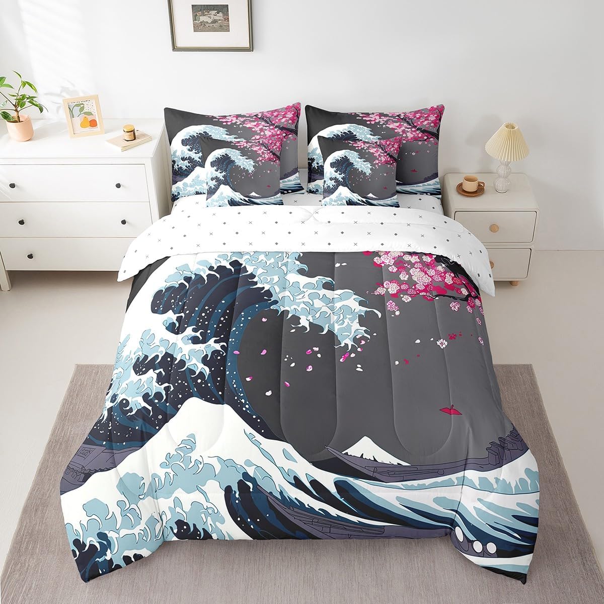 Erosebridal Chemical Equation Bed in a Bag Queen Comforter Set 7 Piece,Chemistry Bedding Sets Science Students Learning Gift Sheet Set with Comforter,Molecular Formula Education Bed Set - Colors B