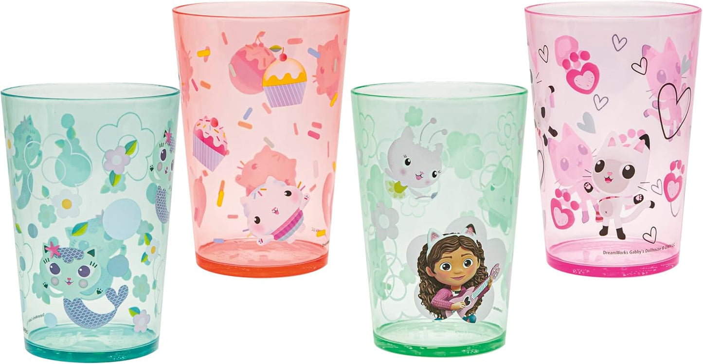 Zak Designs 14.5oz Disney Frozen 2 Nesting Tumbler Set Includes Durable Plastic Cups, Fun Drinkware is Perfect for Kids, 4pk (14.5oz, Anna & Elsa & Olaf)