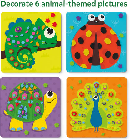 Skillmatics Foam Sticker Art Activity - Animals, Mess-Free Fun for Kids, 800+ 3D Foam Stickers, DIY Felt Craft Kits, Gifts for Boys & Girls Ages 3, 4, 5, 6, 7