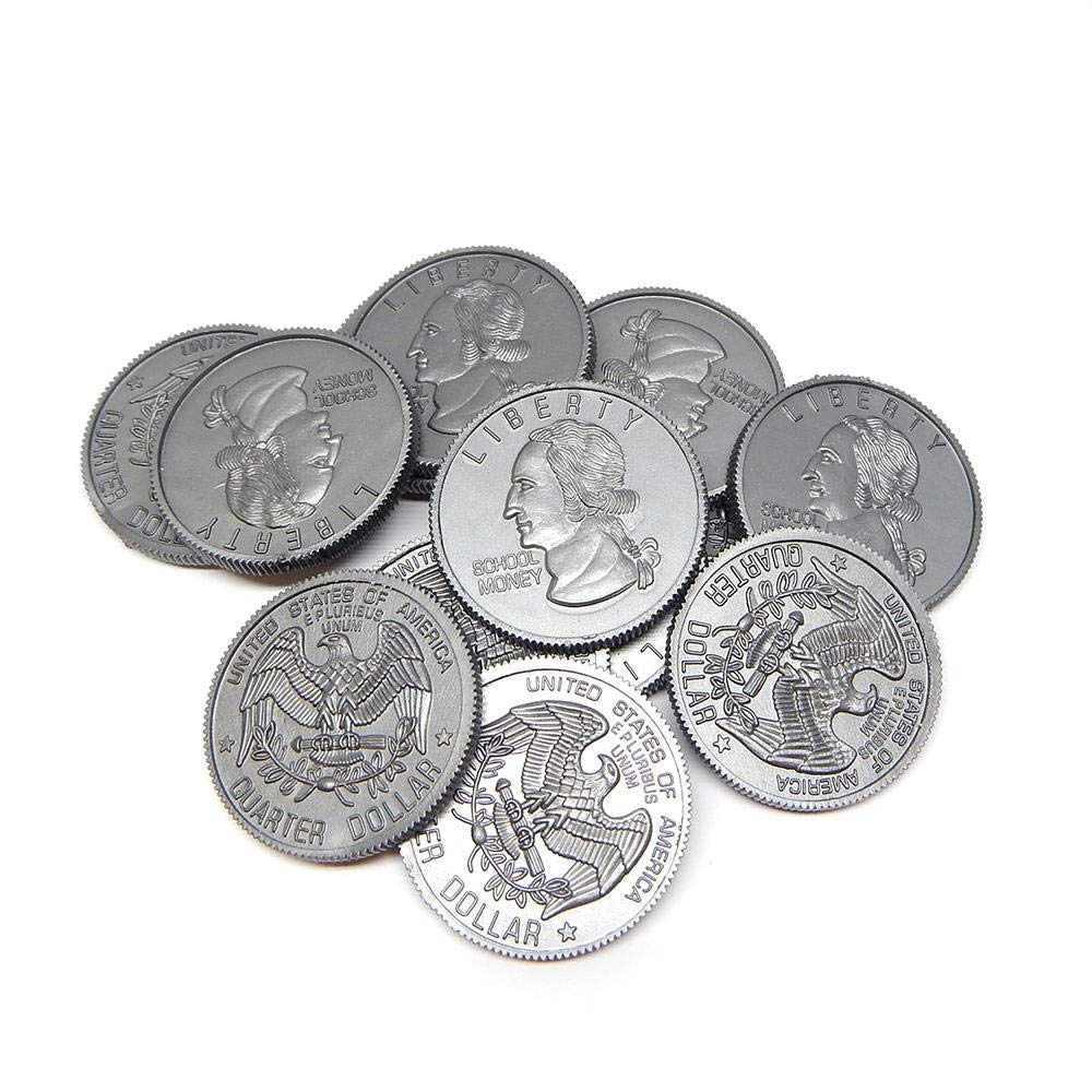 hand2mind Fake Money Coin Classroom Set, Detailed Fake Coins, Prop Money, Toy Money, Play Money for Kids, Realistic Money, Pretend Money for Kids Learning, Play Money Set, Plastic Coins (Set of 768)