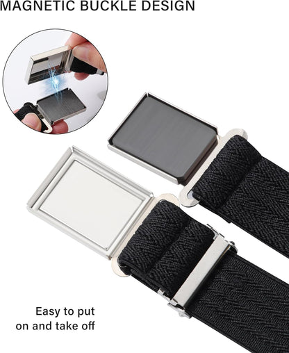 AWAYTR 3 PCS Kids Adjustable Magnetic Belts - Easy to Use Magnetic Buckle Belt for Boys and Girls