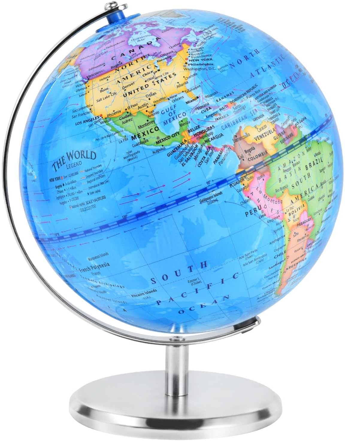 KISEER 6 Inch World Globe Rotating Earth Spinning Globe with Heavy Metal Stand for Kids Geography Classroom Education or Office Home Decorations