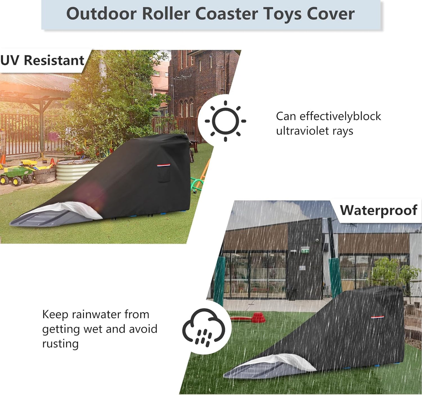 Toddler Roller Coaster Cover for Kids Up & Down Roller Coaster ,Waterproof Dust Proof Anti-UV Outdoor Roller Coaster Toys Cover,Cover only