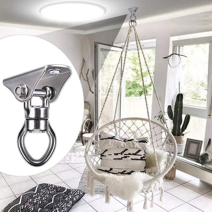 SELEWARE Silent Bearing Swing Swivel, 360° Rotational Device Hanging Accessory with Removeable Buckle for Tree Swing, Hammock Chair, Climbing Rope, Yoga, Kids Swing Swivel 1200LB Capacity, 2 Pack