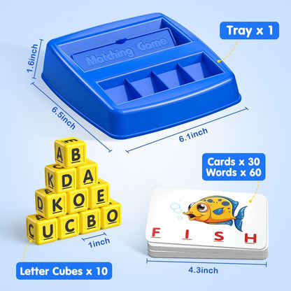 Matching Letter Game for 3 4 5 Year Old Girls Gifts, ABC Learning Toys for Kids Age 3-5, Educational Spelling Games Toys for Toddler Age 4-8, Preschool Birthday Gifts for 2 3 4 5 Year Old Boys Girls