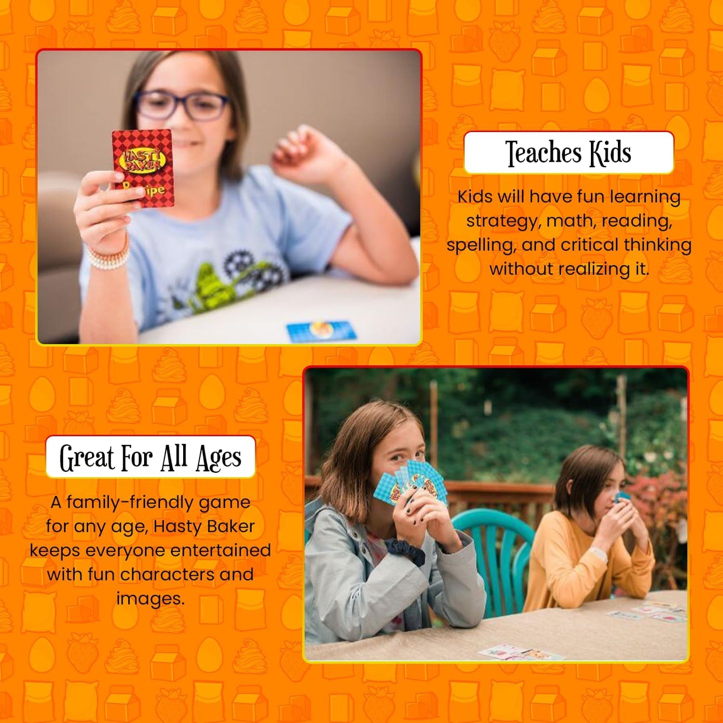 Hasty Baker Family Card Game - A Race to Collect Ingredients and Complete Recipes, for Families, Adults, Kids, Ages 7+, 2-6 Players, by GoChuckle