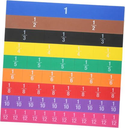 Housoutil 1 Set Educational Fraction Tiles Math Manipulatives for Students Engaging for Fraction Cognition Compact and Lightweight Teaching Tools