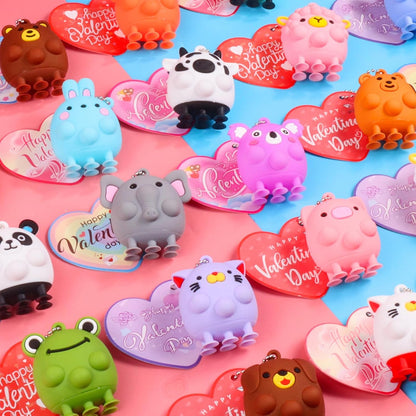 ChildFun 24 PCS Party Favors for Kids,3D Animal Pop Toys,Goodie Bags Stuffers for Kids,Pinata Stuffers Carnival Prizes,Fidget Toys Bulk,Prize for Classroom,Suction Toys for Toddlers