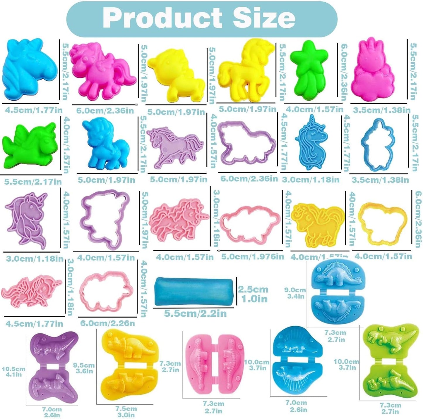 Unleash Creativity with 6 Unique Dino Molds Dough Toys Dough Accessories Set.Ideal as a Gift for Kids Aged 3-4-8 Years