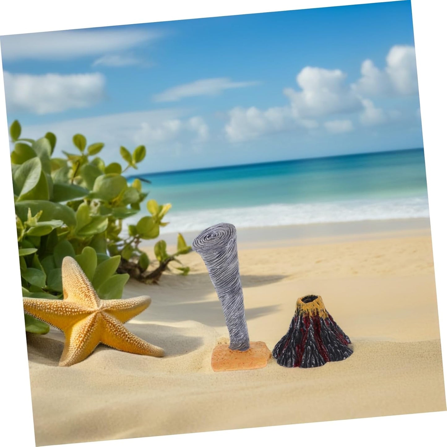 KOMBIUDA 2Pcs Volcano Tornado Science Sand Table Decoration Realistic Natural Disaster Models Stem Educational for Classroom Home Exploration