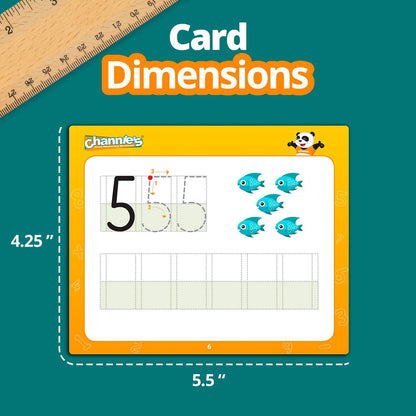 Channie’s One Card a Day Single Digit Addition and Subtraction Flash Cards, 34 Dry Erase Pre K - 1st Grade Math Flashcards for Kids, 312 Problems, Fun & Easy to Follow