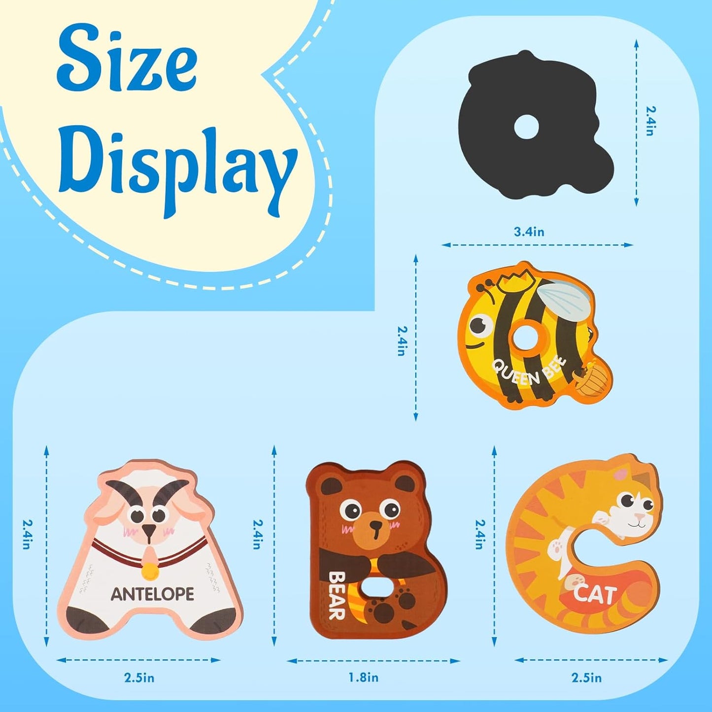 Magnetic Letters for Toddlers 1-3, 26PCS Cute Animal Alphabet Magnets Letters Learning Toys for Toddlers 1-3 Uppercase ABC Magnets for Refrigerator Best Gifts for Birthday Easter Basket Stuffers