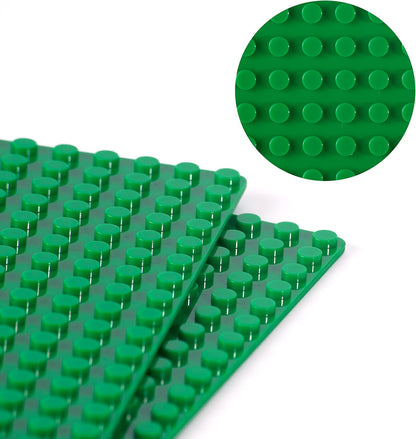 Apostrophe Games Island Building Block Base Plates Compatible with All Major Brands - 3 Pack Beach - 2 Straight & 1 Center Grass add-on to Expand Your Island - 10-1/16" x 10-1/16"Inches