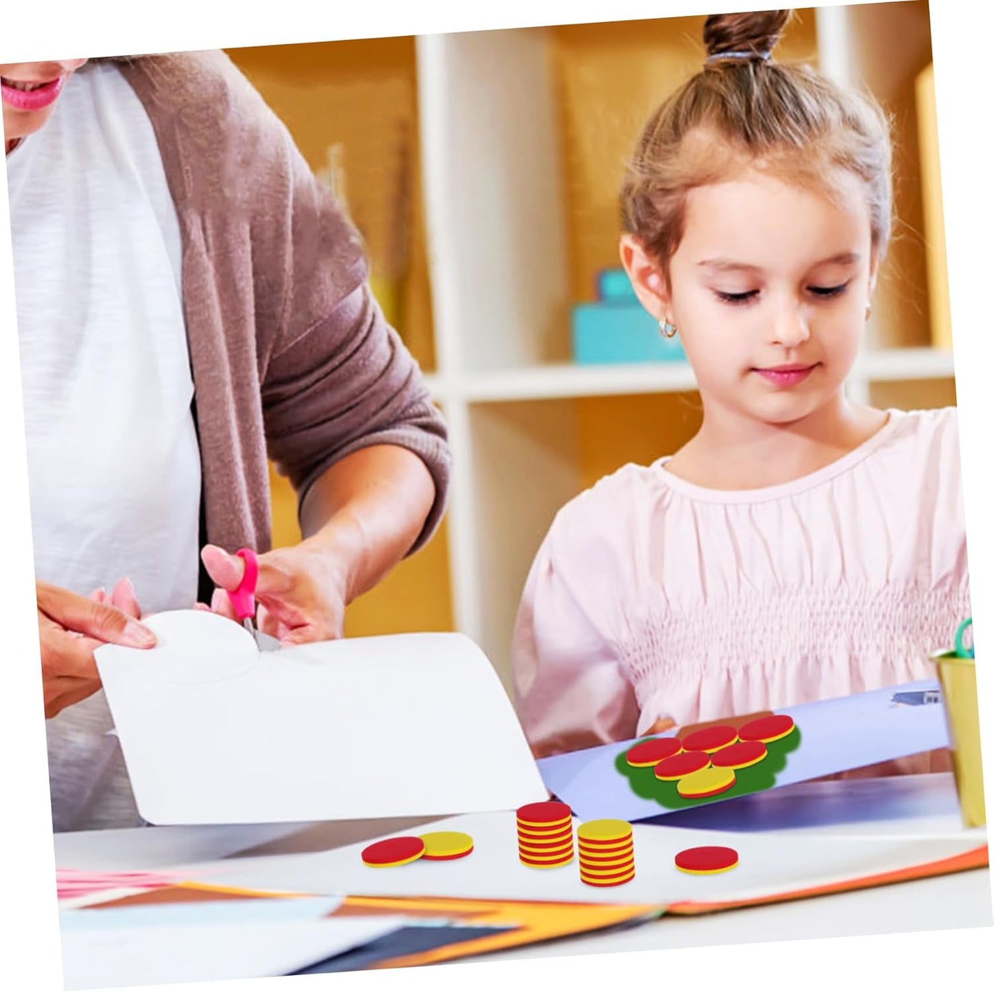 BESPORTBLE 2sets Discs Math Learning Counters Math Addition Math Counters Counting Blocks for Counting Blocks for Math Tokens Color Counting Chips 100pcs*2