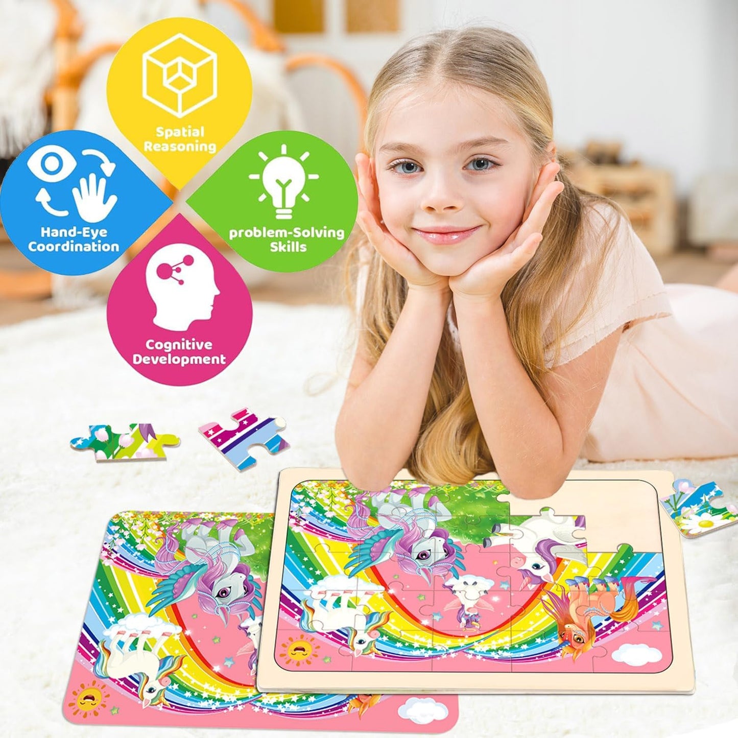 Puzzles for Kids Ages 4-6, Set of 4 Packs with 24-Piece,Preschool Educational Brain Teaser Toys for Boys and Girls 3-8 Years Old