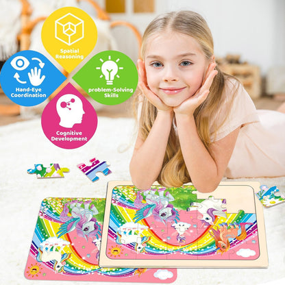 Puzzles for Kids Ages 4-6, Set of 4 Packs with 24-Piece,Preschool Educational Brain Teaser Toys for Boys and Girls 3-8 Years Old