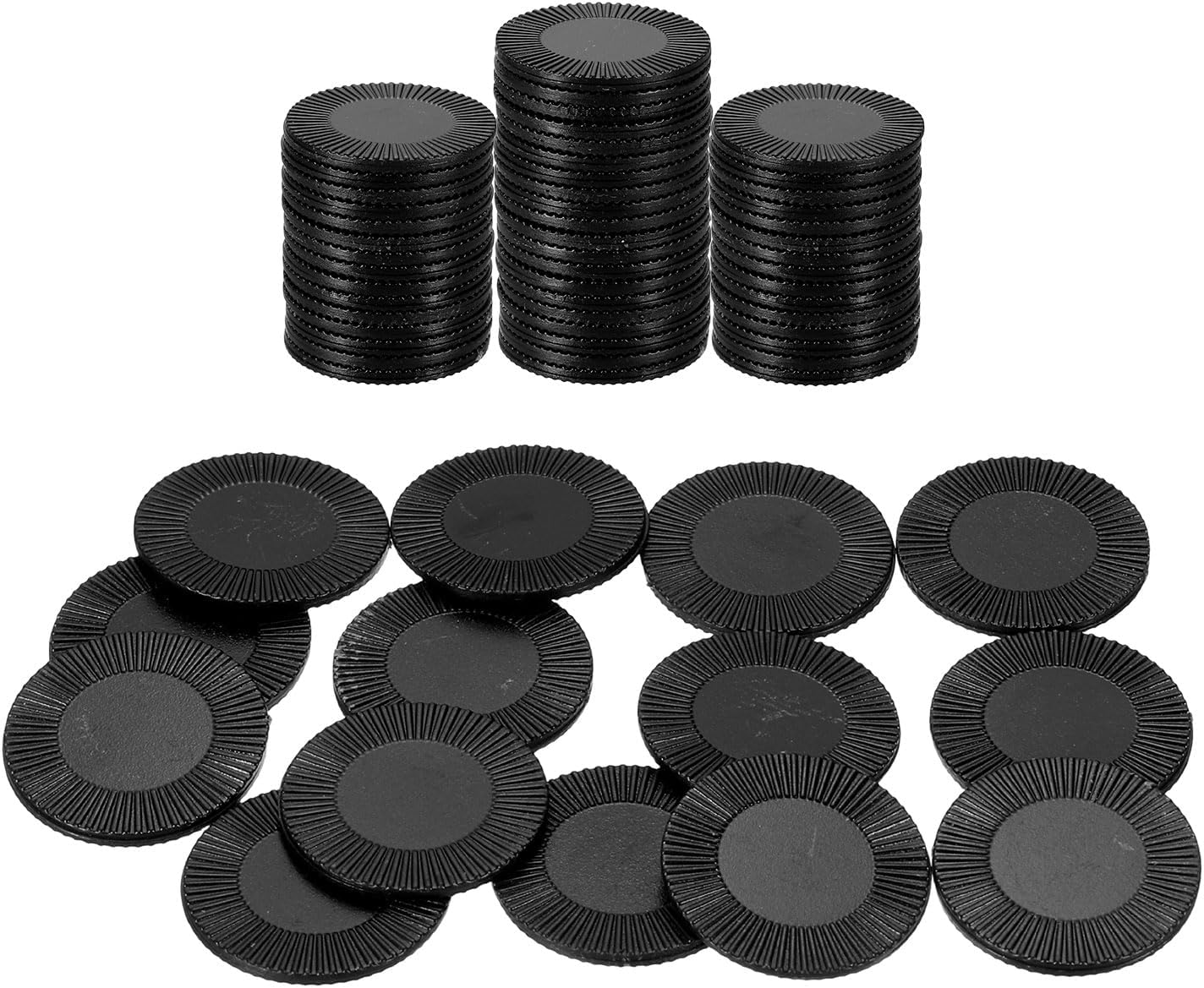uxcell 64Pcs Plastic Poker Chips, 0.9 Inch Mini Bingo Chips Learning Counters Counting Counters Disks Markers Opaque Game Tokens for Game Play Math Counting, Red, Pattern