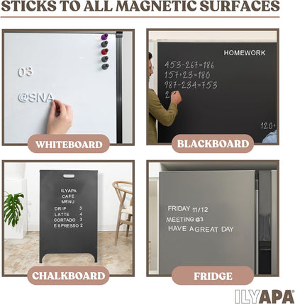 Ilyapa 167 Piece Alphabet Magnets Magnetic Letters and Numbers for Whiteboard, Chalkboard Signs & Fridge, ABC Magnets, Soft & Durable EVA Foam Magnetic Alphabet Letters Works on All Metal Surfaces
