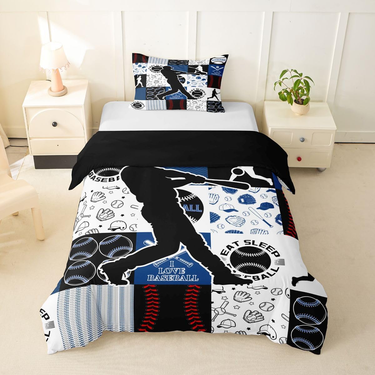 Drum Kit Duvet Cover,Kids Musical Instruments Bedding Set,Rock Music Comforter Cover for Boys Girls Room Decor,Neon Lighting Lightweight Bedspread Cover Twin Size with 1 Pillow Case(No Comforter)