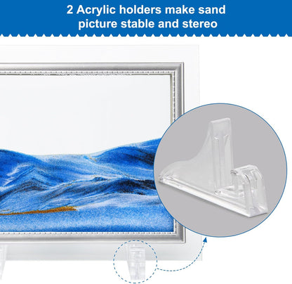 Coitak Moving Sand Art Picture, Sandscape, Moving Desktop Art for Home Decor and Office, Medium Size 9x7(Blue)