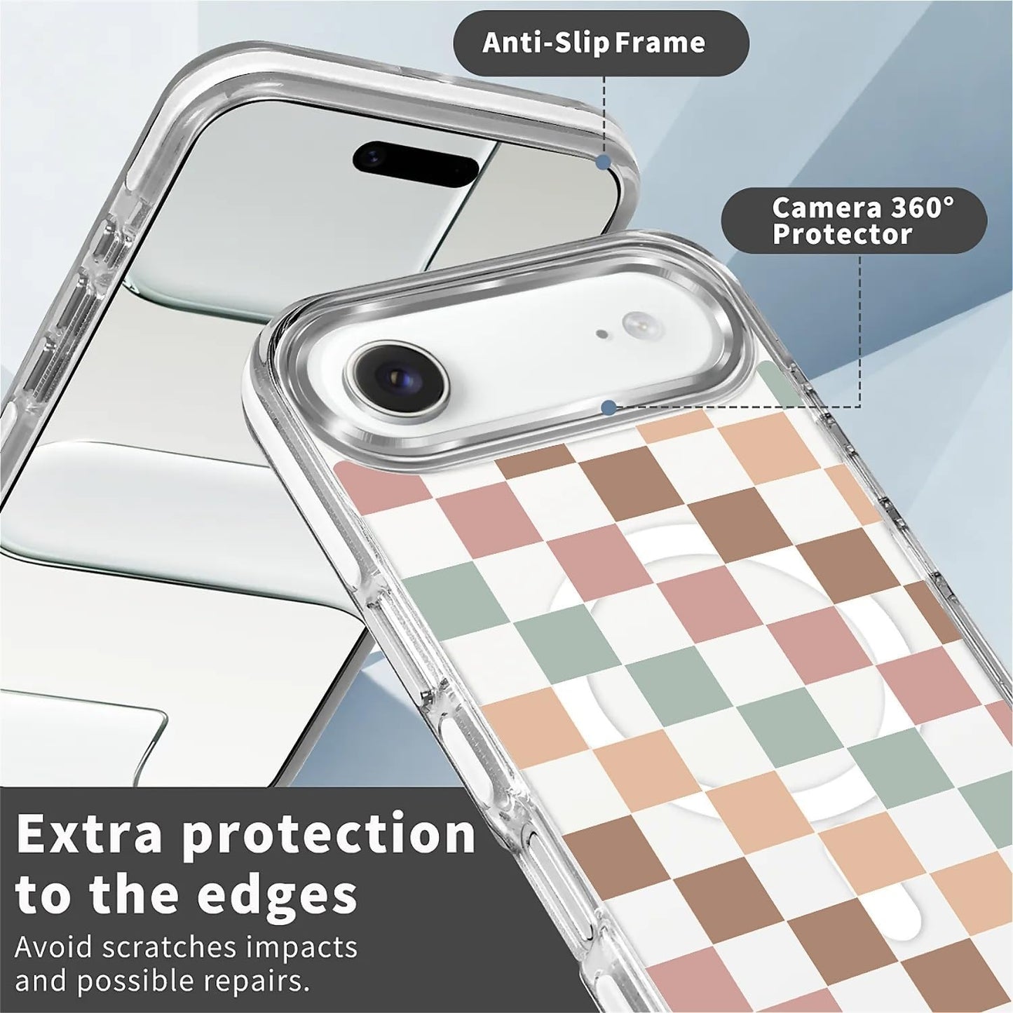 for iPhone 17 Pro Max Case [Compatible with Magsafe],Girls Women Clear Magnetic Case Silicone Shockproof Protective Cover with Pattern Colorful Motivational Letters