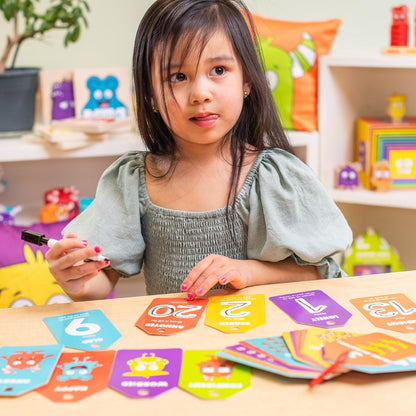 Open The Joy Dry Erase Number & Emotion Flash Cards for Kids – 123 Counting & Feelings Learning Set, Reusable Preschool Math & SEL Toys, Tracing & Writing Practice Ages 3+