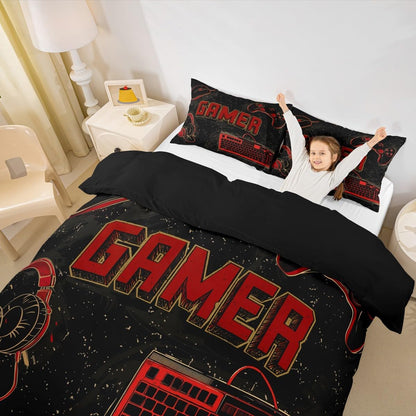 Drum Kit Duvet Cover,Kids Musical Instruments Bedding Set,Rock Music Comforter Cover for Boys Girls Room Decor,Neon Lighting Lightweight Bedspread Cover Twin Size with 1 Pillow Case(No Comforter)