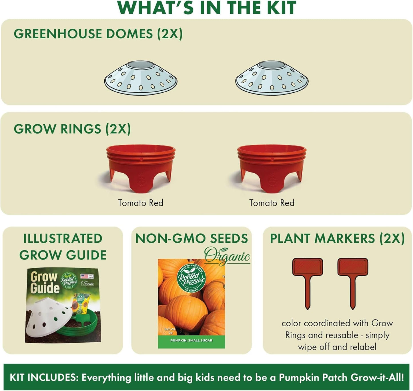 Kids Sunflower Garden Kit – Grow Your Own Sunflowers from Seeds with Greenhouse Germination Domes & Grow Rings, Non-GMO Seeds, BPA-Free | Gardening Gift for Kids & Families, Made in USA